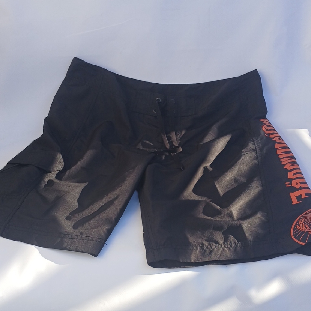 Jagermeister Mens Beachwear Black Shorts with Orange Detail
